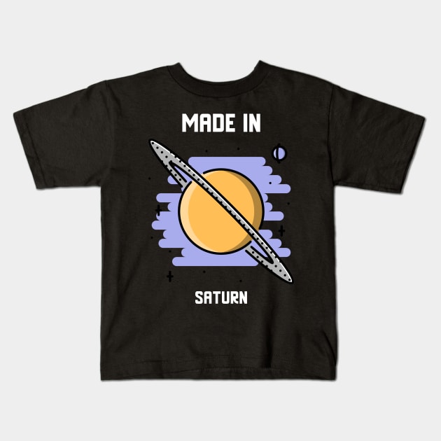 Made In Saturn Kids T-Shirt by Ash&Aim Tees